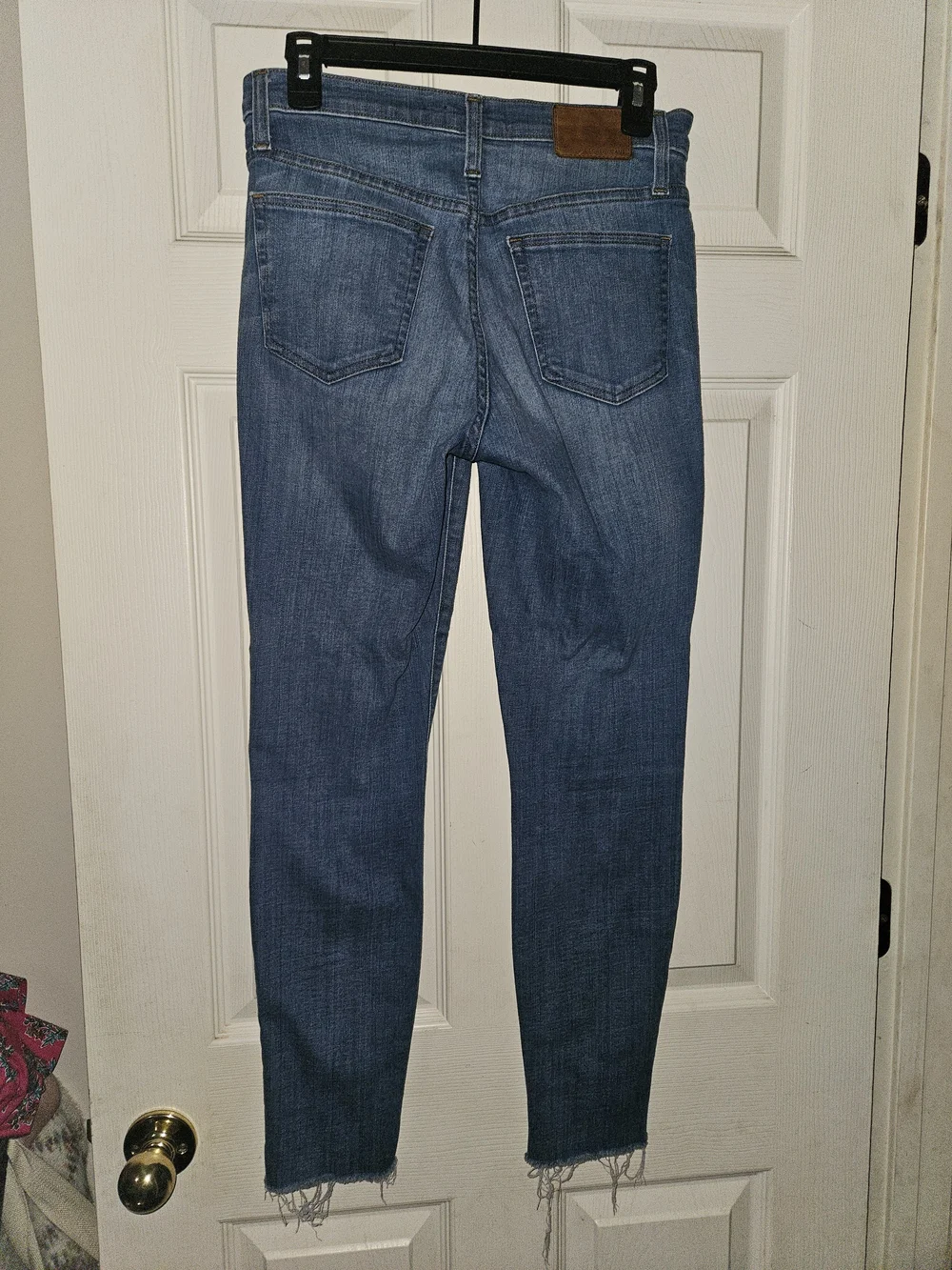 J. Crew Women's Skinny Jeans in Medium Blue with Distressed Details